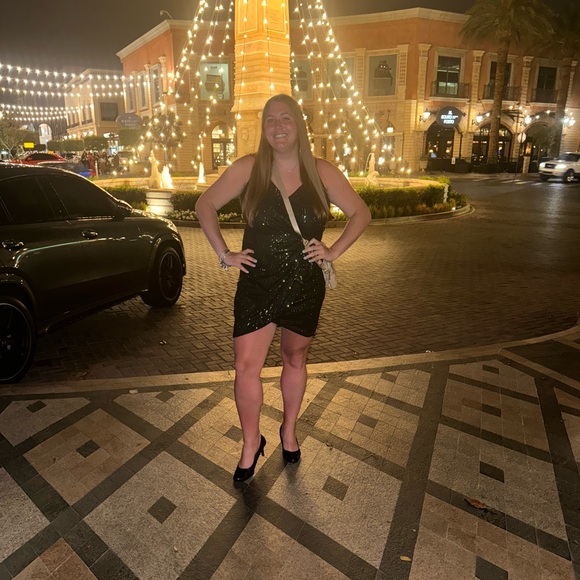 Dark green fancy sequin dress - Picture 5 of 5